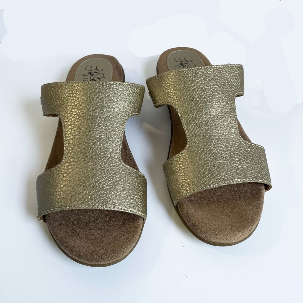 LifeStride Baha Flat Sandals Womens Size 7.5M Gold Comfort Slip-On Casual Shoes - Picture 3 of 11